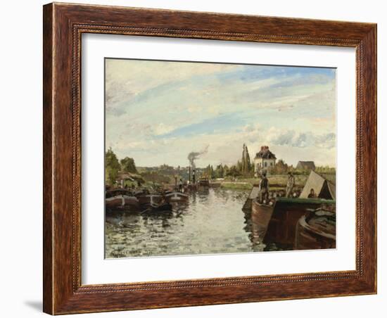 Barge on the Seine at Bougival, 1871-Camille Pissarro-Framed Giclee Print