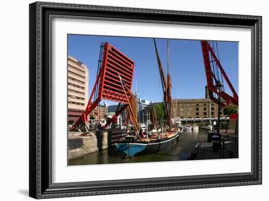 Barge Passing Through St Katherines Lock, London-Peter Thompson-Framed Photographic Print