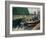 Barges at Pontoise, 1876-Camille Pissarro-Framed Giclee Print