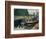 Barges at Pontoise-Camille Pissarro-Framed Art Print