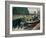 Barges at Pontoise-Camille Pissarro-Framed Art Print