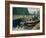 Barges at Pontoise-Camille Pissarro-Framed Art Print