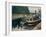 Barges at Pontoise-Camille Pissarro-Framed Art Print