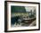 Barges at Pontoise-Camille Pissarro-Framed Art Print