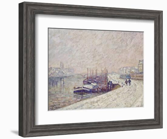 Barges in the Snow-Jean-Baptiste Armand Guillaumin-Framed Giclee Print