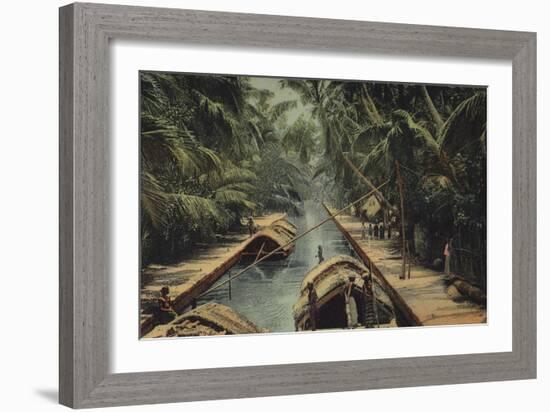Barges on a Canal in Sri Lanka-null-Framed Photographic Print
