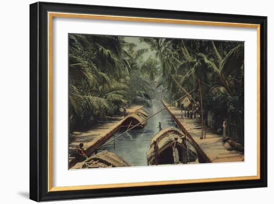 Barges on a Canal in Sri Lanka-null-Framed Photographic Print