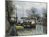 Barges on Canal Saint Martin, 1870-Alfred Sisley-Mounted Giclee Print