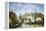 Barges on the Canal in Bruges-Pierre Justin Ouvrie-Framed Premier Image Canvas