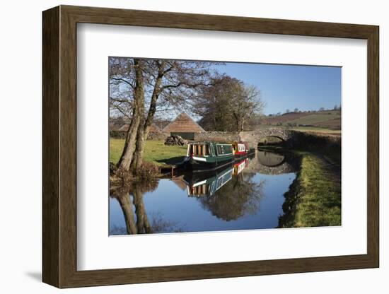 Barges on the Monmouthshire and Brecon Canal-Stuart Black-Framed Photographic Print