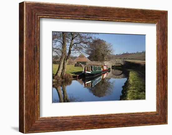 Barges on the Monmouthshire and Brecon Canal-Stuart Black-Framed Photographic Print