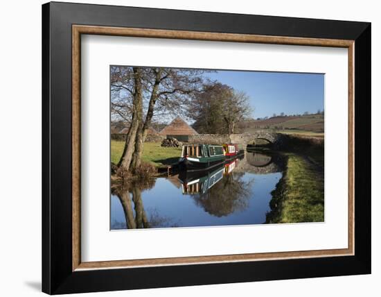 Barges on the Monmouthshire and Brecon Canal-Stuart Black-Framed Photographic Print