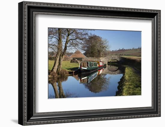 Barges on the Monmouthshire and Brecon Canal-Stuart Black-Framed Photographic Print