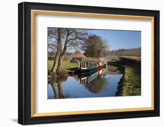 Barges on the Monmouthshire and Brecon Canal-Stuart Black-Framed Photographic Print