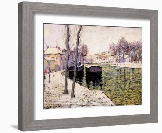 Barges on the Seine, 1894-Ernest Lawson-Framed Giclee Print