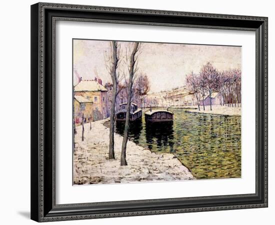 Barges on the Seine, 1894-Ernest Lawson-Framed Giclee Print