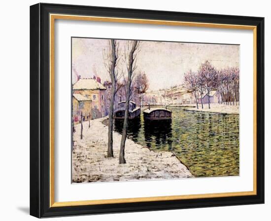 Barges on the Seine, 1894-Ernest Lawson-Framed Giclee Print