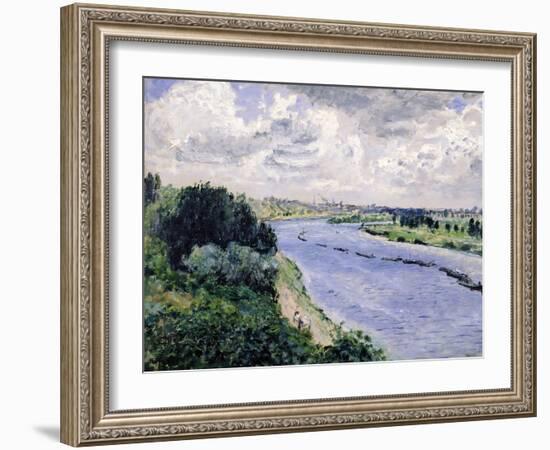 Barges on the Seine, c.1869-Pierre-Auguste Renoir-Framed Giclee Print