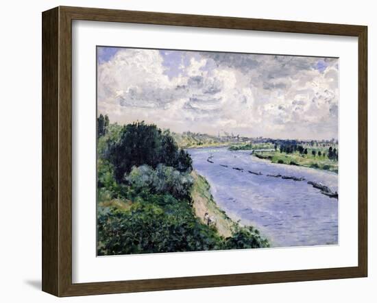 Barges on the Seine, c.1869-Pierre-Auguste Renoir-Framed Giclee Print