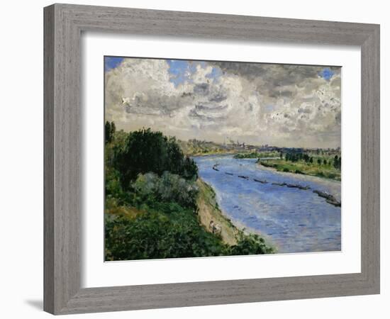 Barges on the Seine River, circa 1869-Pierre-Auguste Renoir-Framed Giclee Print