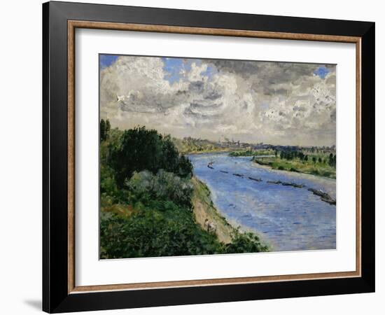 Barges on the Seine River, circa 1869-Pierre-Auguste Renoir-Framed Giclee Print