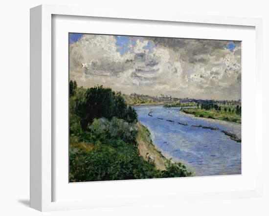 Barges on the Seine River, circa 1869-Pierre-Auguste Renoir-Framed Giclee Print