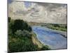 Barges on the Seine River, circa 1869-Pierre-Auguste Renoir-Mounted Giclee Print