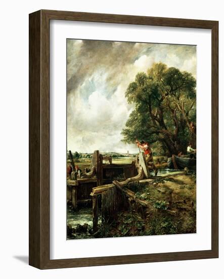 Barges Passing a Lock on the Stour-John Constable-Framed Giclee Print