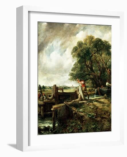 Barges Passing a Lock on the Stour-John Constable-Framed Giclee Print