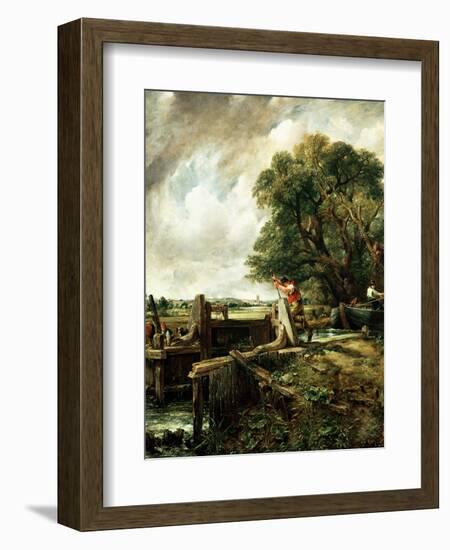 Barges Passing a Lock on the Stour-John Constable-Framed Giclee Print