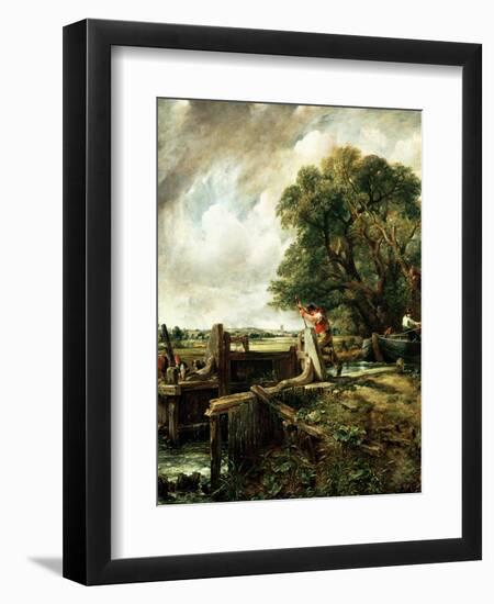 Barges Passing a Lock on the Stour-John Constable-Framed Giclee Print