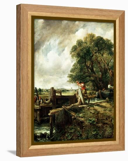 Barges Passing a Lock on the Stour-John Constable-Framed Premier Image Canvas