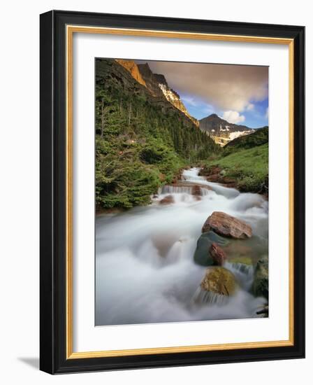 Baring Creek with Going to the Sun Mountain in Glacier National Park, Montana, USA-Chuck Haney-Framed Photographic Print