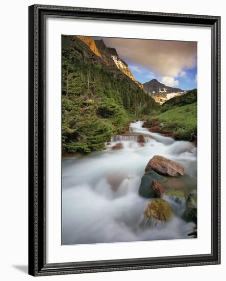 Baring Creek with Going to the Sun Mountain in Glacier National Park, Montana, USA-Chuck Haney-Framed Photographic Print