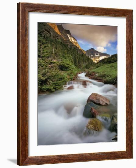 Baring Creek with Going to the Sun Mountain in Glacier National Park, Montana, USA-Chuck Haney-Framed Photographic Print