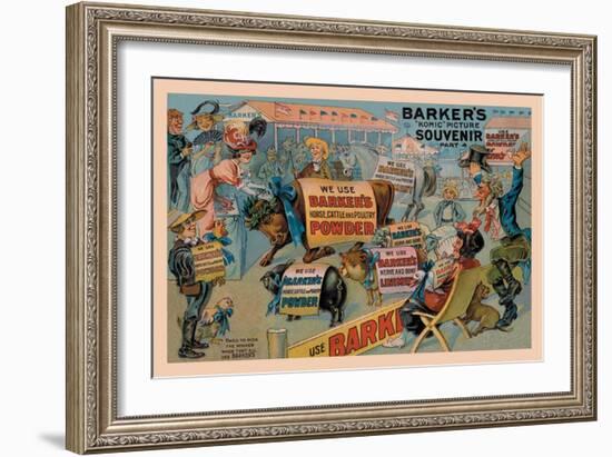 Barker's Horse, Cattle, and Poultry Powder-null-Framed Art Print