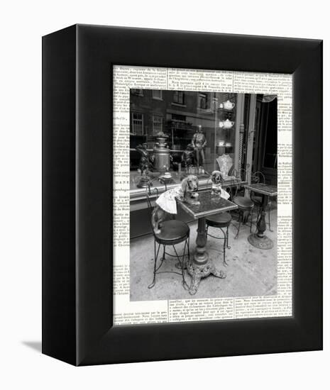 Barking at the Waiter with Newsprint-Jim Dratfield-Framed Stretched Canvas