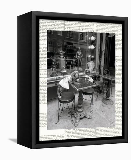 Barking at the Waiter with Newsprint-Jim Dratfield-Framed Stretched Canvas