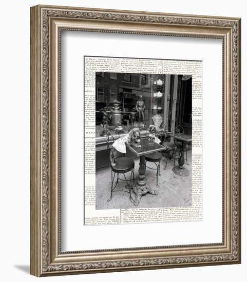 Barking at the Waiter with Newsprint-Jim Dratfield-Framed Photo