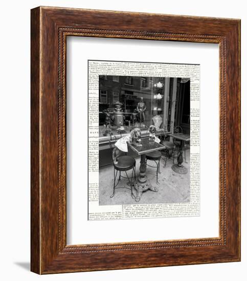 Barking at the Waiter with Newsprint-Jim Dratfield-Framed Photo