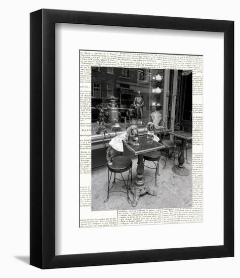 Barking at the Waiter with Newsprint-Jim Dratfield-Framed Photo