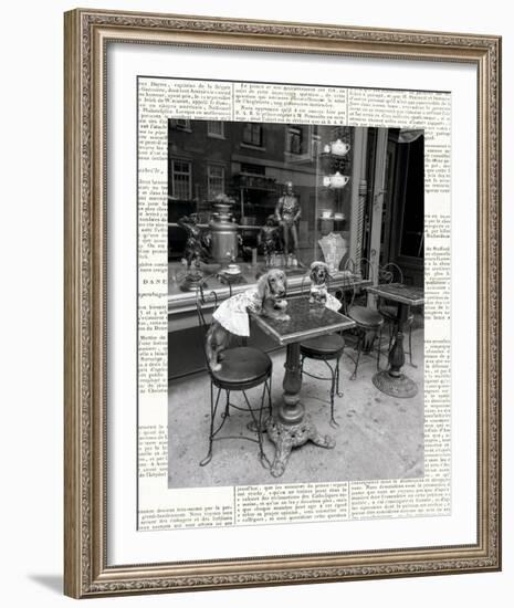 Barking at the Waiter with Newsprint-Jim Dratfield-Framed Photo