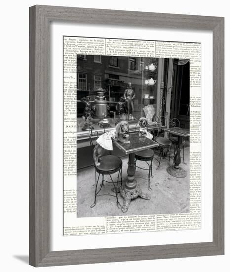 Barking at the Waiter with Newsprint-Jim Dratfield-Framed Photo