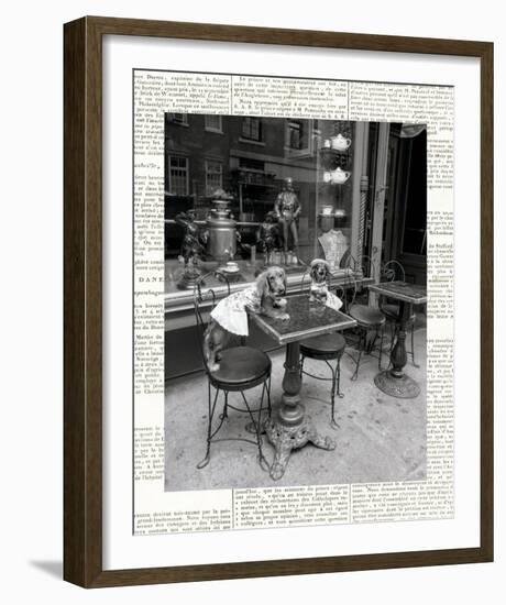 Barking at the Waiter with Newsprint-Jim Dratfield-Framed Photo