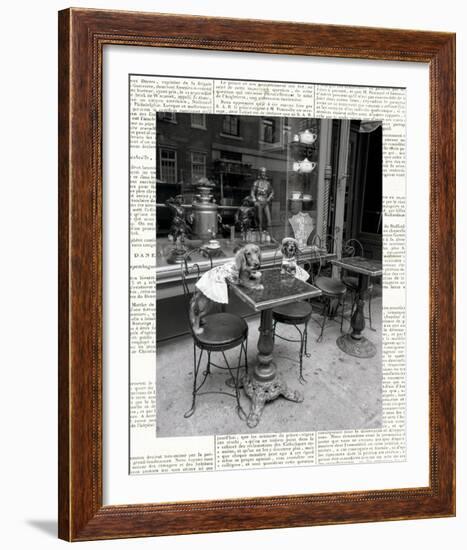 Barking at the Waiter with Newsprint-Jim Dratfield-Framed Photo