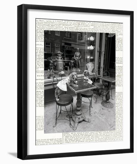 Barking at the Waiter with Newsprint-Jim Dratfield-Framed Photo