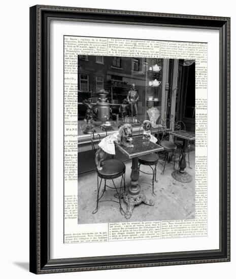 Barking at the Waiter with Newsprint-Jim Dratfield-Framed Photo