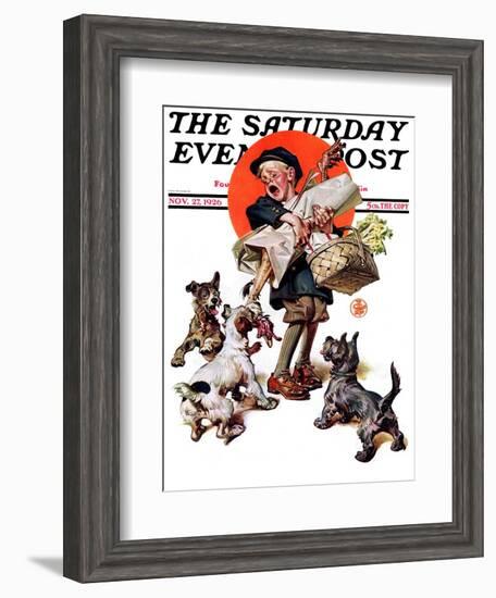 "Barking Up the Wrong Turkey," Saturday Evening Post Cover, November 27, 1926-Joseph Christian Leyendecker-Framed Giclee Print