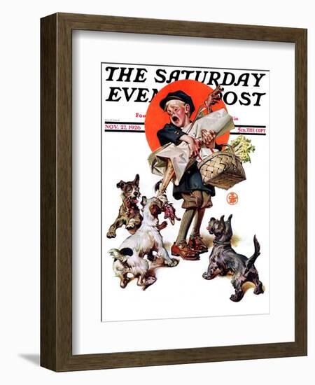 "Barking Up the Wrong Turkey," Saturday Evening Post Cover, November 27, 1926-Joseph Christian Leyendecker-Framed Giclee Print