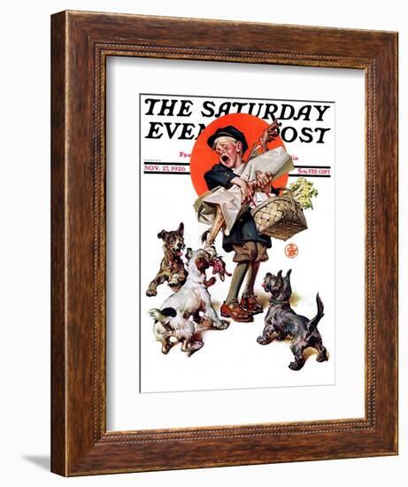 "Barking Up the Wrong Turkey," Saturday Evening Post Cover, November 27, 1926-Joseph Christian Leyendecker-Framed Giclee Print